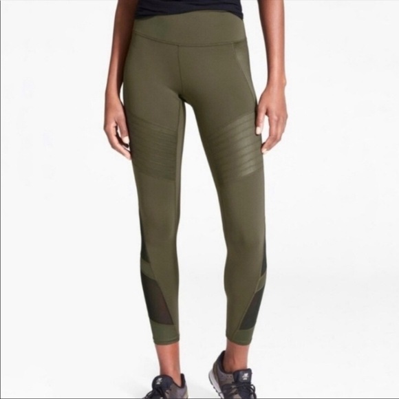 Athleta Powerful Gleam Moto Leggings 